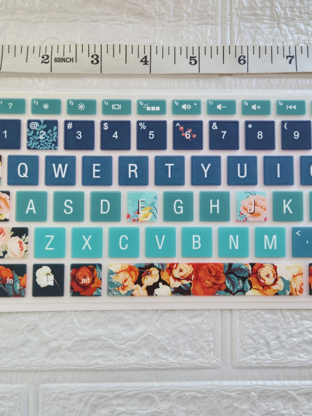 Keyboard Protector Silicone Cover - Teal & Floral